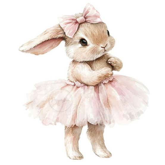 Värillinen silityskuva : Balletbunny, seisova, iso