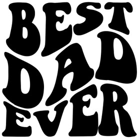 Silitettävä teksti, BEST DAD EVER, musta