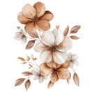 Värillinen silityskuva : Brown flowers, pieni