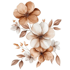 Värillinen silityskuva : Brown flowers, pieni