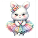 Värillinen silityskuva : Rainbow Tutu Bunny, pieni