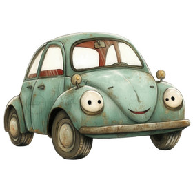 Värillinen silityskuva: Auto, siniharmaa