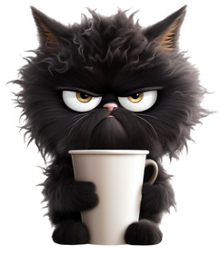 Värillinen silityskuva: Coffee Cat