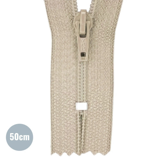 YKK Umpivetoketju 50 cm, Beige