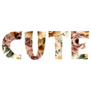 Värillinen silityskuva : CUTE, kukat