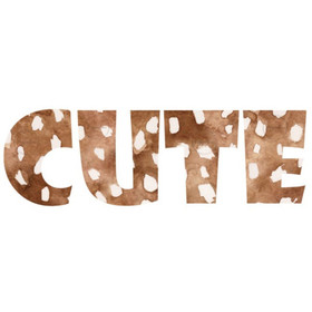 Värillinen silityskuva : CUTE, bambin pilkut