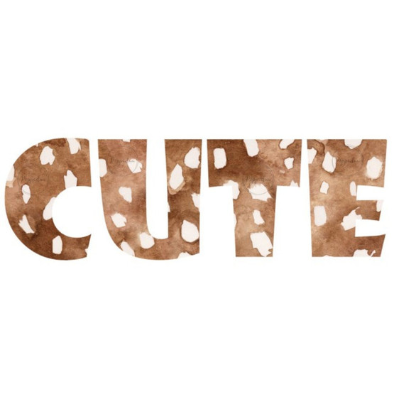 Värillinen silityskuva : CUTE, bambin pilkut