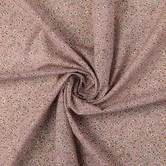 PALA 100 cm, Puuvilla-voile, Pikkukukat, vanha roosa