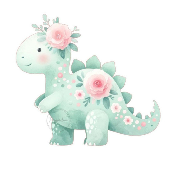 Värillinen silityskuva : Minttu Dino