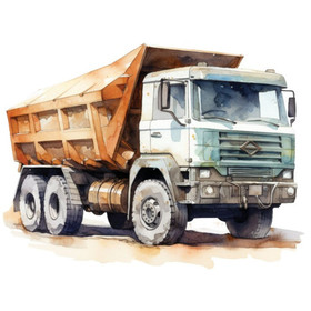 Värillinen silityskuva: Kuorma-auto, ruskea