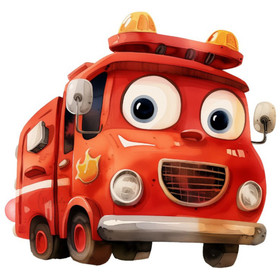 Värillinen silityskuva: Paloauto