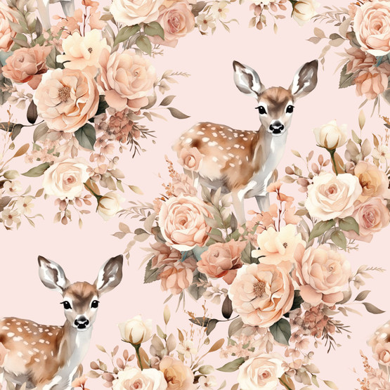 Flower Deer, light rose, trikoo