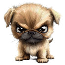 Värillinen silityskuva : Grumpy Dog, iso