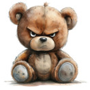 Värillinen silityskuva : Grumpy Teddybear, iso