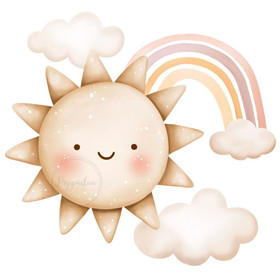 Värillinen silityskuva: Happy Sun