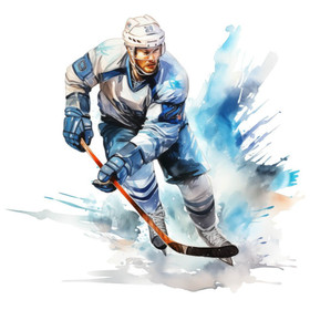 Värillinen silityskuva: Jääkiekkoilija