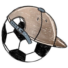 Värillinen silityskuva: Jalkapallo & Lätsä, beige