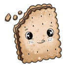 Värillinen silityskuva: Keksi ja muruset