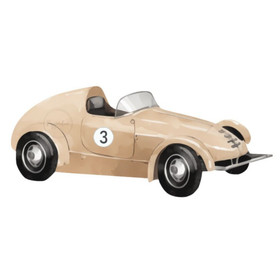 Värillinen silityskuva: Kilpa-auto, beige