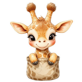 Värillinen silityskuva: Kirahvi tasku