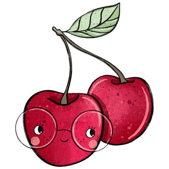 Värillinen silityskuva: Kirsikat