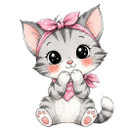 Värillinen silityskuva : Kitten