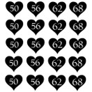 Silitettävä kokomerkki, SYDÄN, MUSTA , 5 kpl ( koot 50-146 )