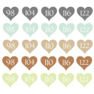 Silitettävä kokomerkki, SYDÄN, NATURE lajitelma, 5 kpl ( koot 50-146 )