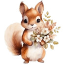 Värillinen silityskuva: Kukkaisorava