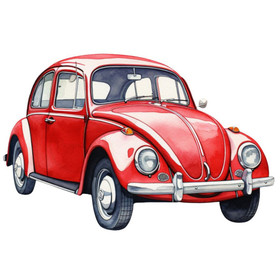 Värillinen silityskuva: Kuplavolkkari, punainen