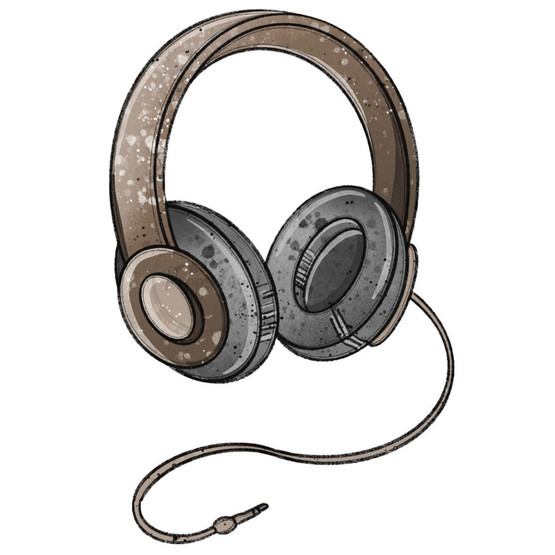 Värillinen silityskuva: Kuulokkeet