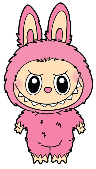 Värillinen silityskuva: Pinkki Bubu