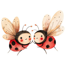 Värillinen silityskuva : Leppäkertut