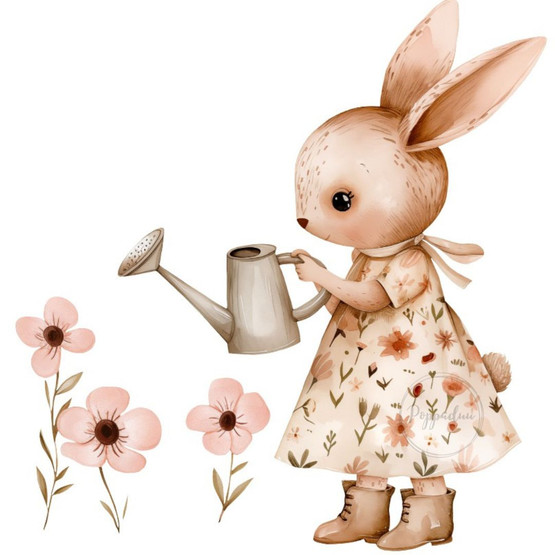 Värillinen silityskuva : Gardener Bunny