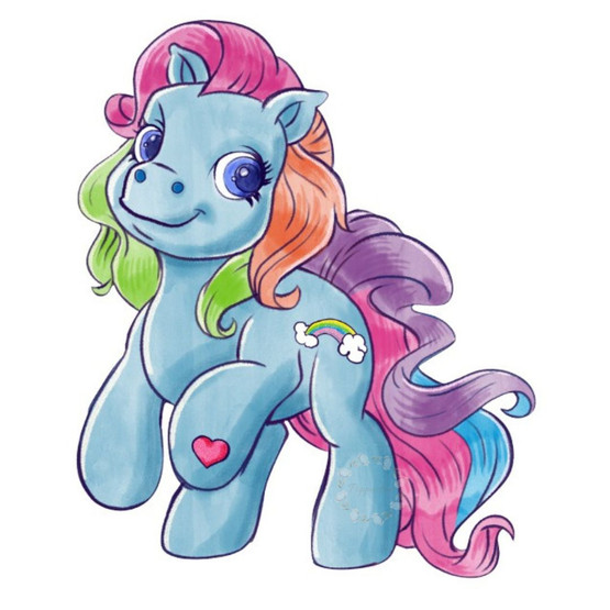 Värillinen silityskuva : Little Pony, Vaaleansininen, sateenkaari, ISO