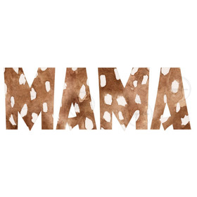 Värillinen silityskuva : MAMA, bambin pilkut, isot kirjaimet
