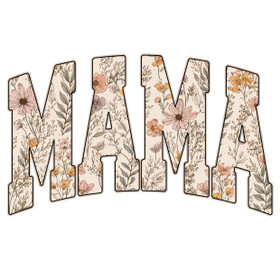 Värillinen silityskuva : MAMA, kukka