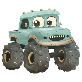 Värillinen silityskuva : Monsteriauto