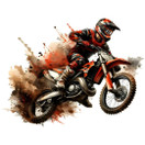 Värillinen silityskuva : Motocross