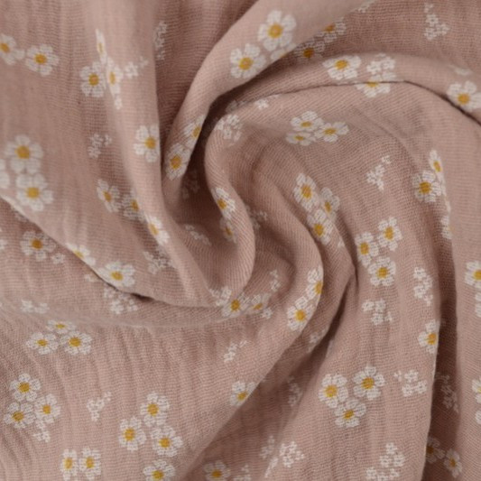 Double Gauze, harsokangas, Daisy, vanha roosa