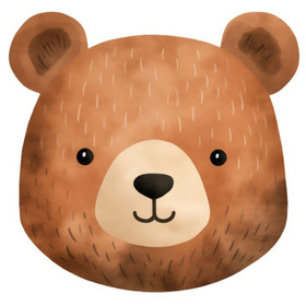 Värillinen silityskuva: Nalle, ruskea