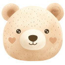 Värillinen silityskuva: Nalle, sydänposki