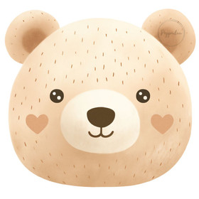 Värillinen silityskuva: Nalle, sydänposki