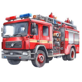 Värillinen silityskuva: Paloauto