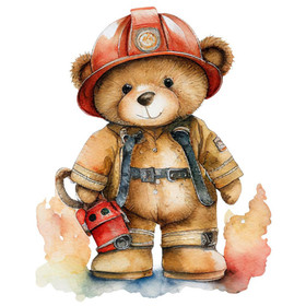 Värillinen silityskuva: Palomiesnalle