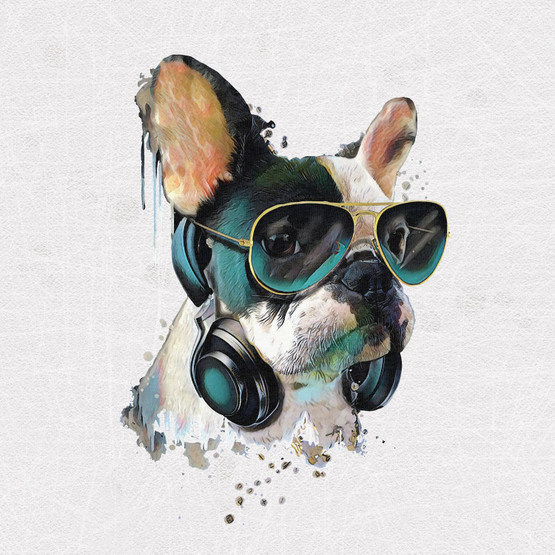 Buldog, iso paneeli, 55 x 70 cm
