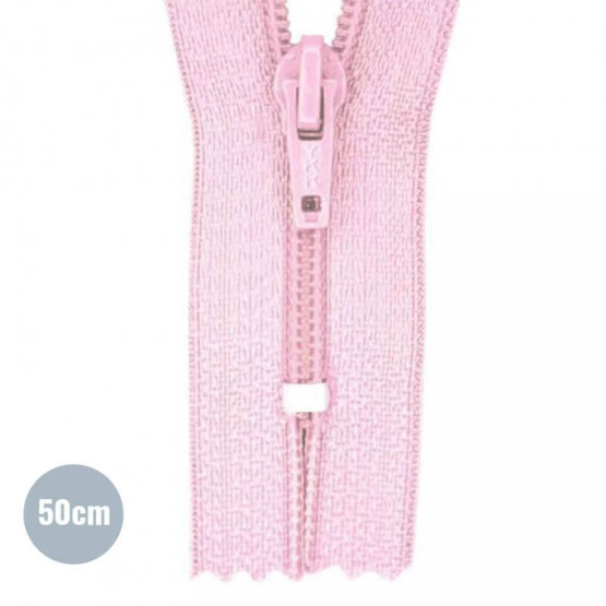 YKK Umpivetoketju 50 cm, Vaaleanpunainen