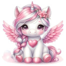 Värillinen silityskuva : Pink Unicorn