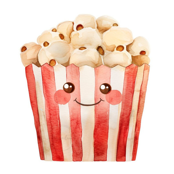 Värillinen silityskuva : Popcorn, iso