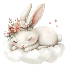 Värillinen silityskuva: Pupujussin päiväunet